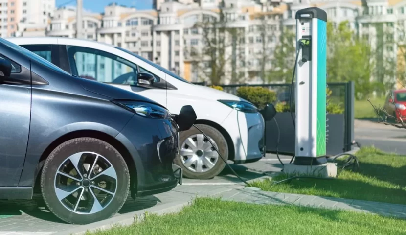 An Electric Vehicle is being charged