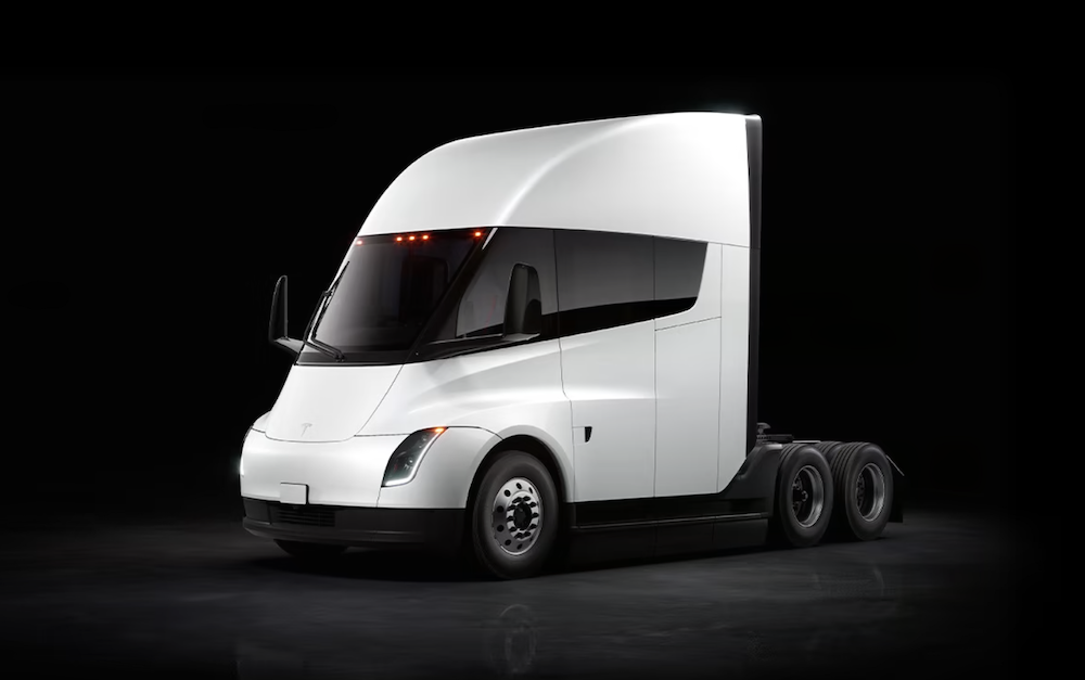 tesla semi truck using three traction motors