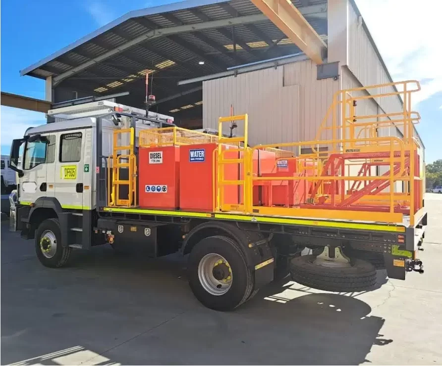 Electric conversion of a water truck at a mining site in Australia