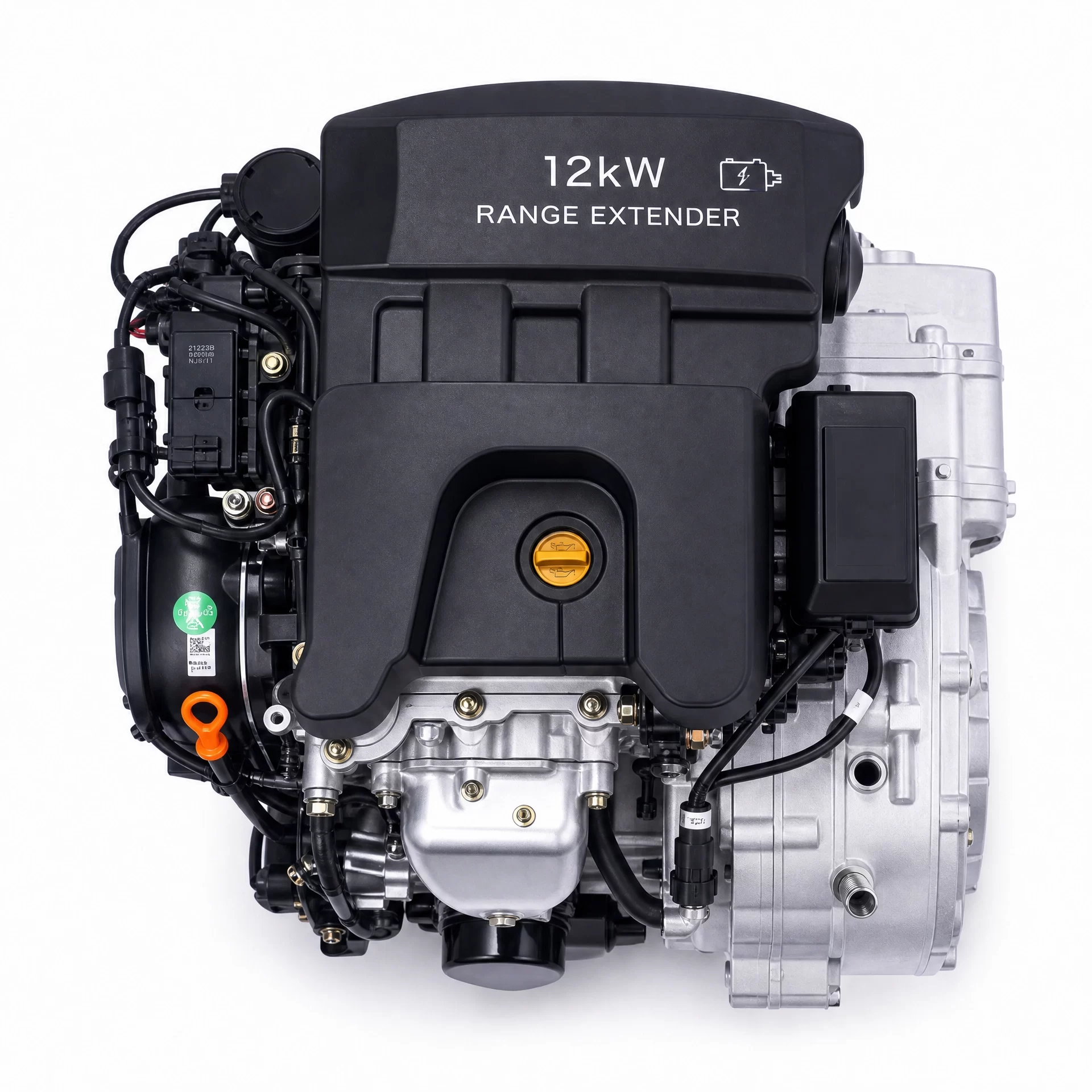 Top view of 12kW DC 5-in-1 gasoline range extender system for electric vehicles
